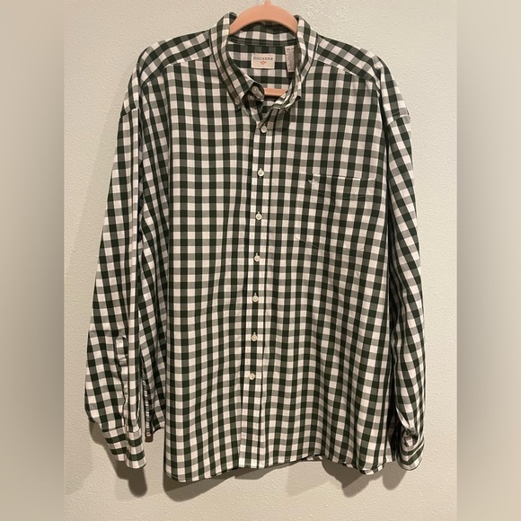 Docker’s Hunter Green and White plaid button down. Size 2XL - Picture 1 of 6